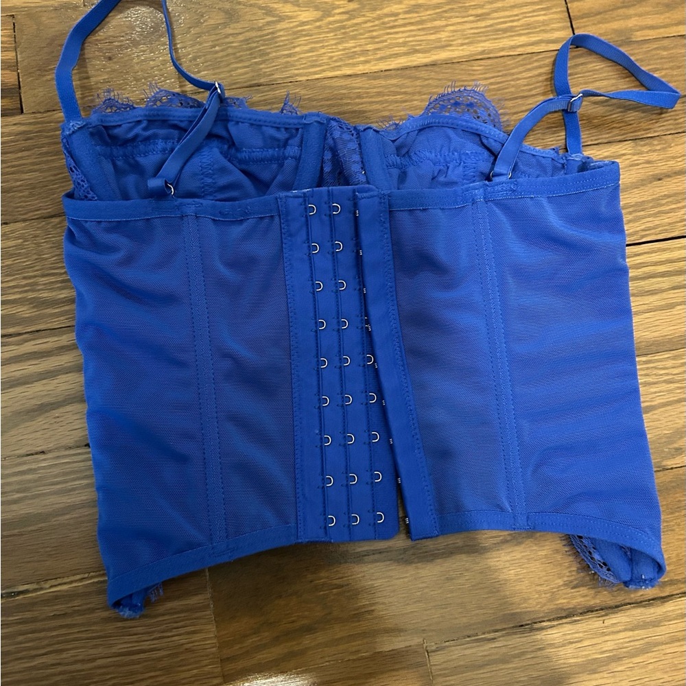 Urban Outfitters Blue Lace Corset Top